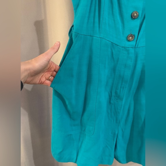 Nine West NWT Blue Button-Front Romper - Picture 2 of 8